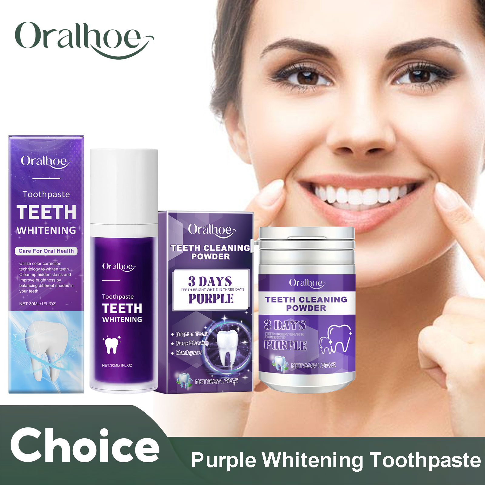 Teeth Whitening Results - Purple Corrector Teeth Whitening Toothpaste Deep