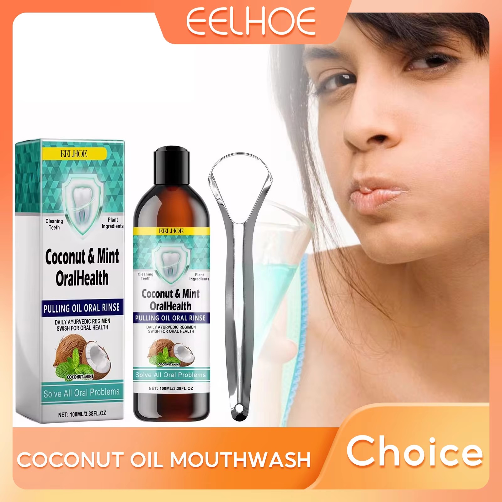 Coconut Oil Pull - EELHOE Mint Coconut Oil Pulling Mouthwash
