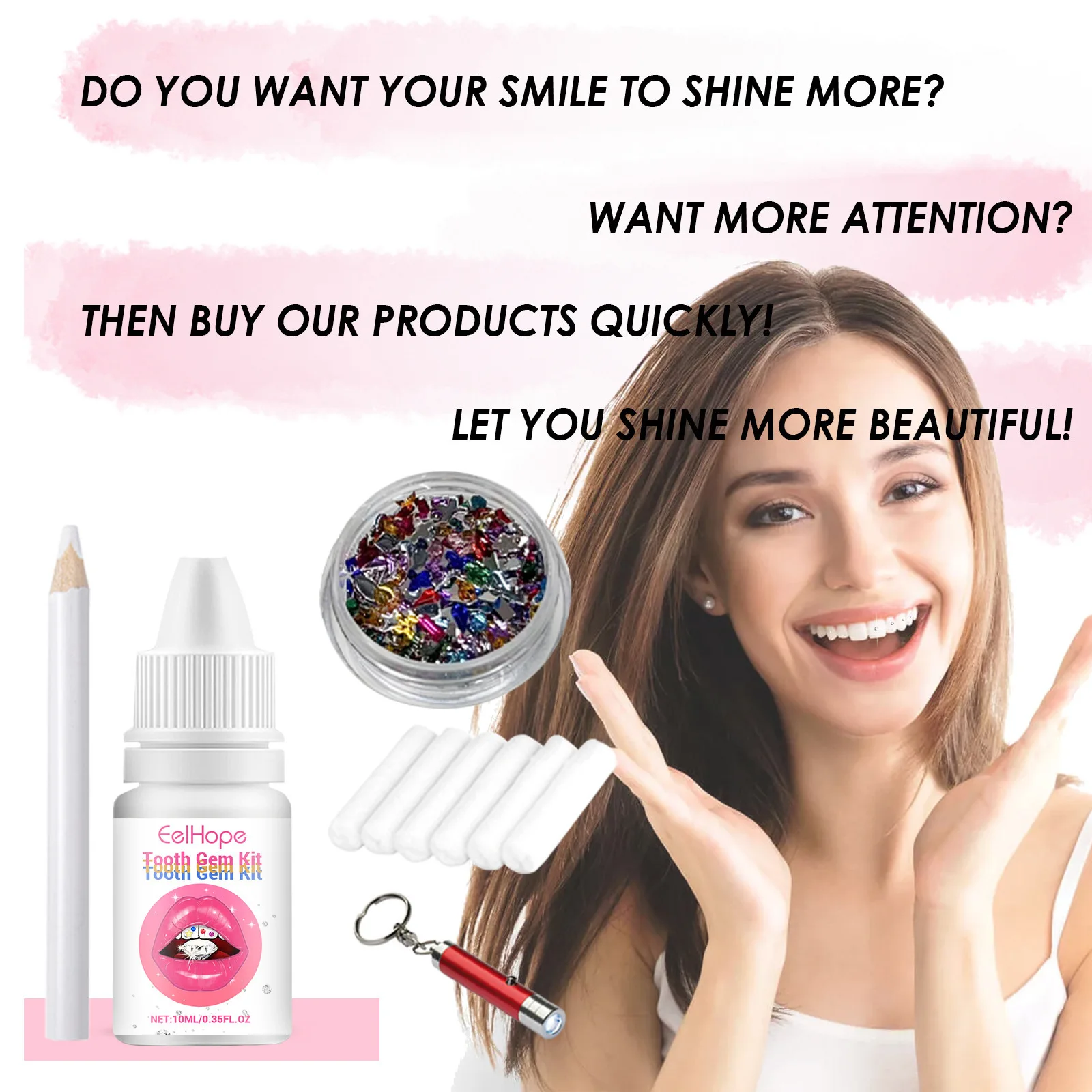 Tooth Jewelry Kit DIY Clear Pr - огляд і ціна Teeth Whitening Usa